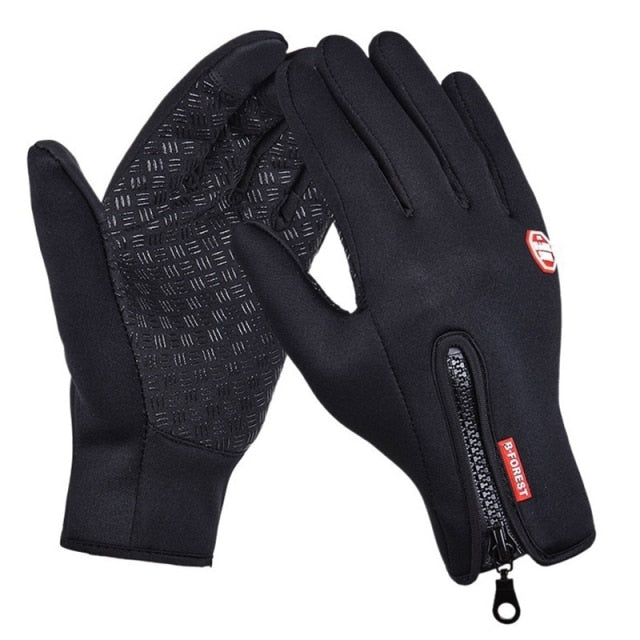 2021 Warm Winter Gloves for Men Touchscreen Waterproof Windproof Gloves Snowboard Motorcycle Riding Driving Zipper Glove