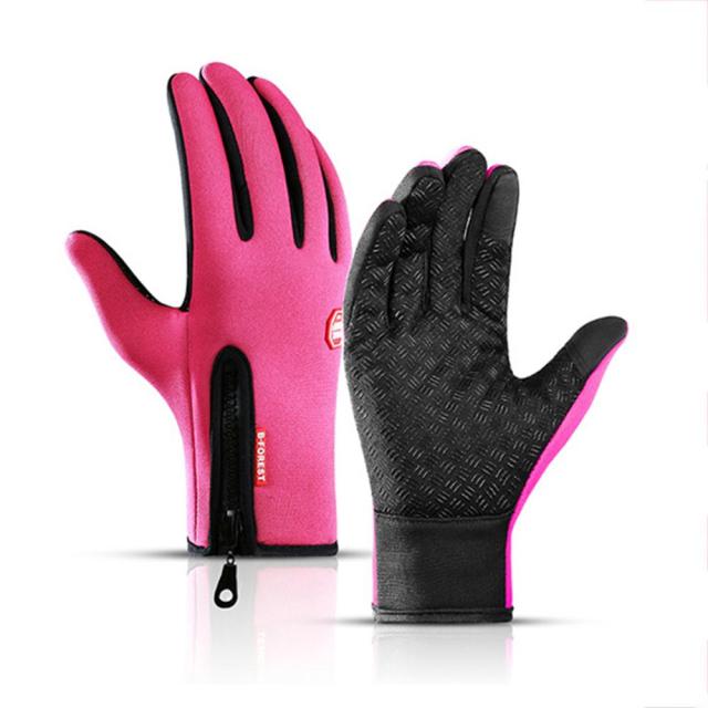 2021 Warm Winter Gloves for Men Touchscreen Waterproof Windproof Gloves Snowboard Motorcycle Riding Driving Zipper Glove