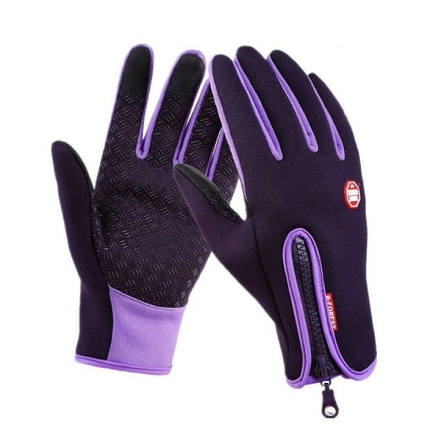 2021 Warm Winter Gloves for Men Touchscreen Waterproof Windproof Gloves Snowboard Motorcycle Riding Driving Zipper Glove